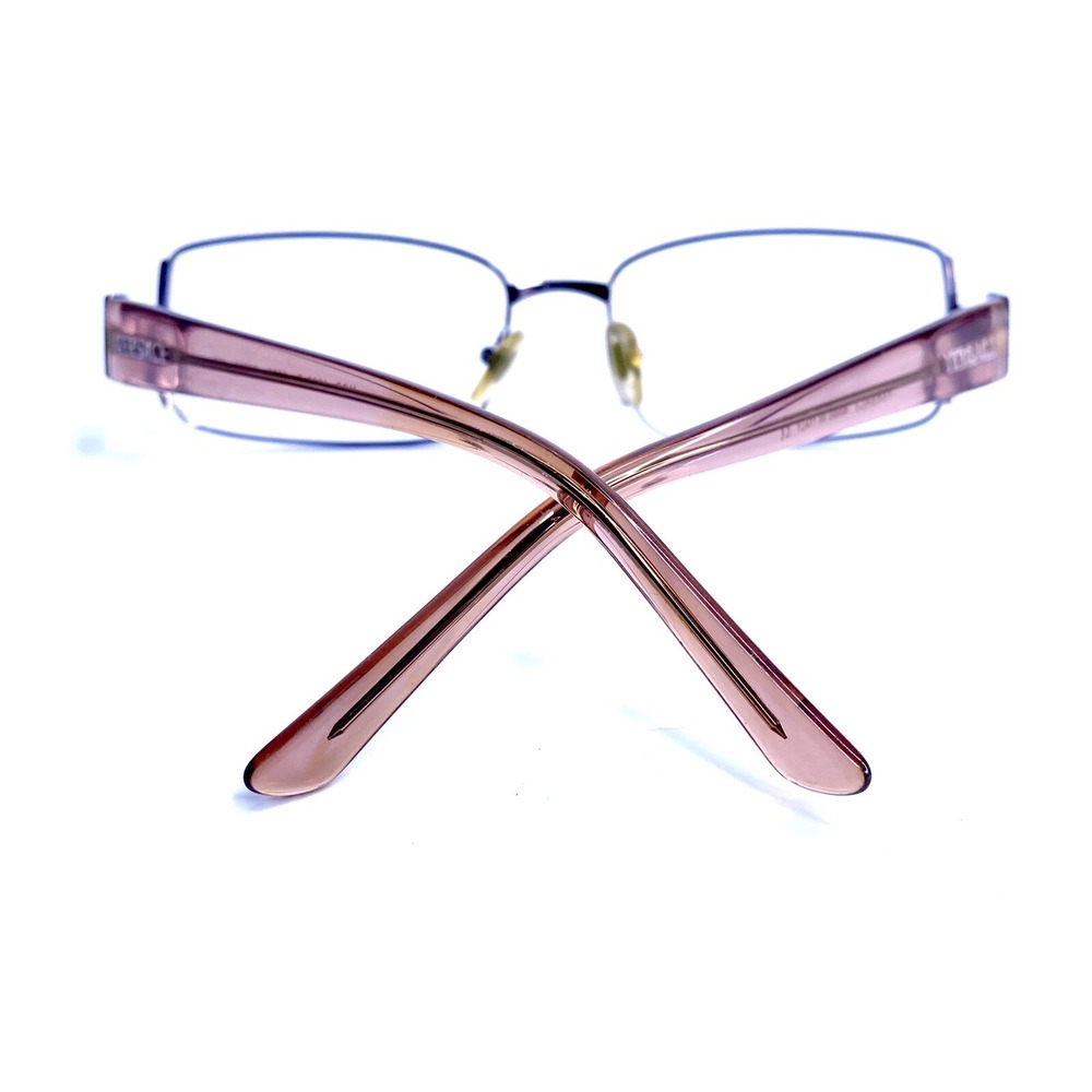 Versace Matte Purple Metal Rectangular Glasses Clear Pink Temple MOD 52 16 130 - Picture 6 of 8